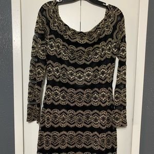 Gianni Bini black/gold cocktail dress
